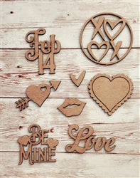 Love chipboard punchout embellishment