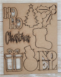 Noel chipboard punchout embellishment