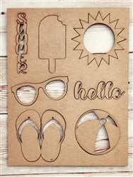SUMMER chipboard punchout embellishment