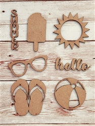 SUMMER chipboard punchout embellishment