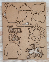 Warm & Cozy chipboard punchout embellishment