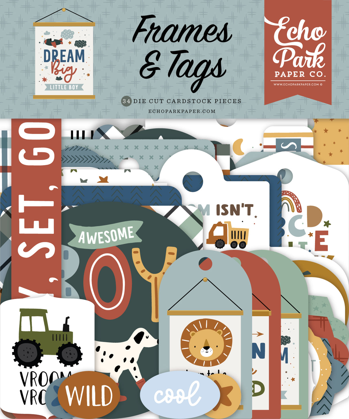 Dream Big Little Boy Frames & Tags