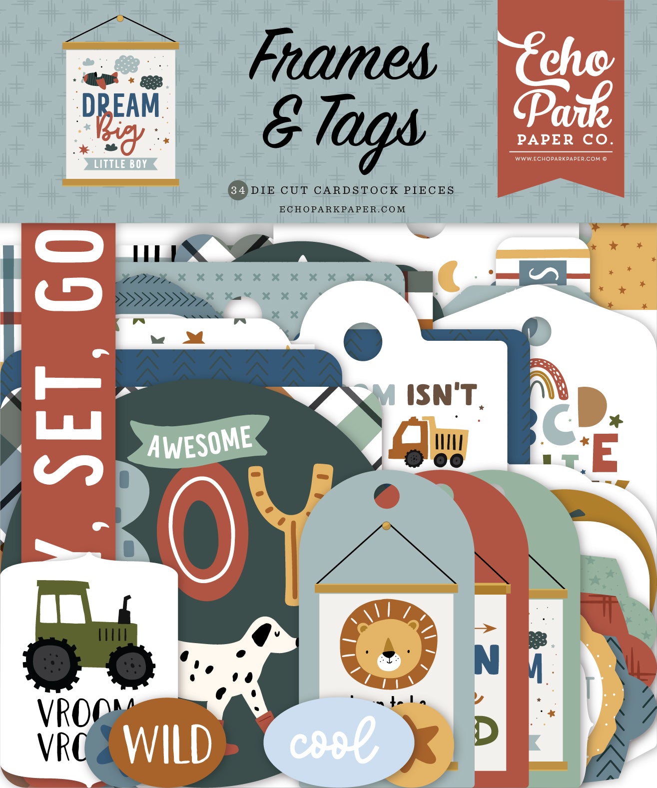 Dream Big Little Boy Frames & Tags