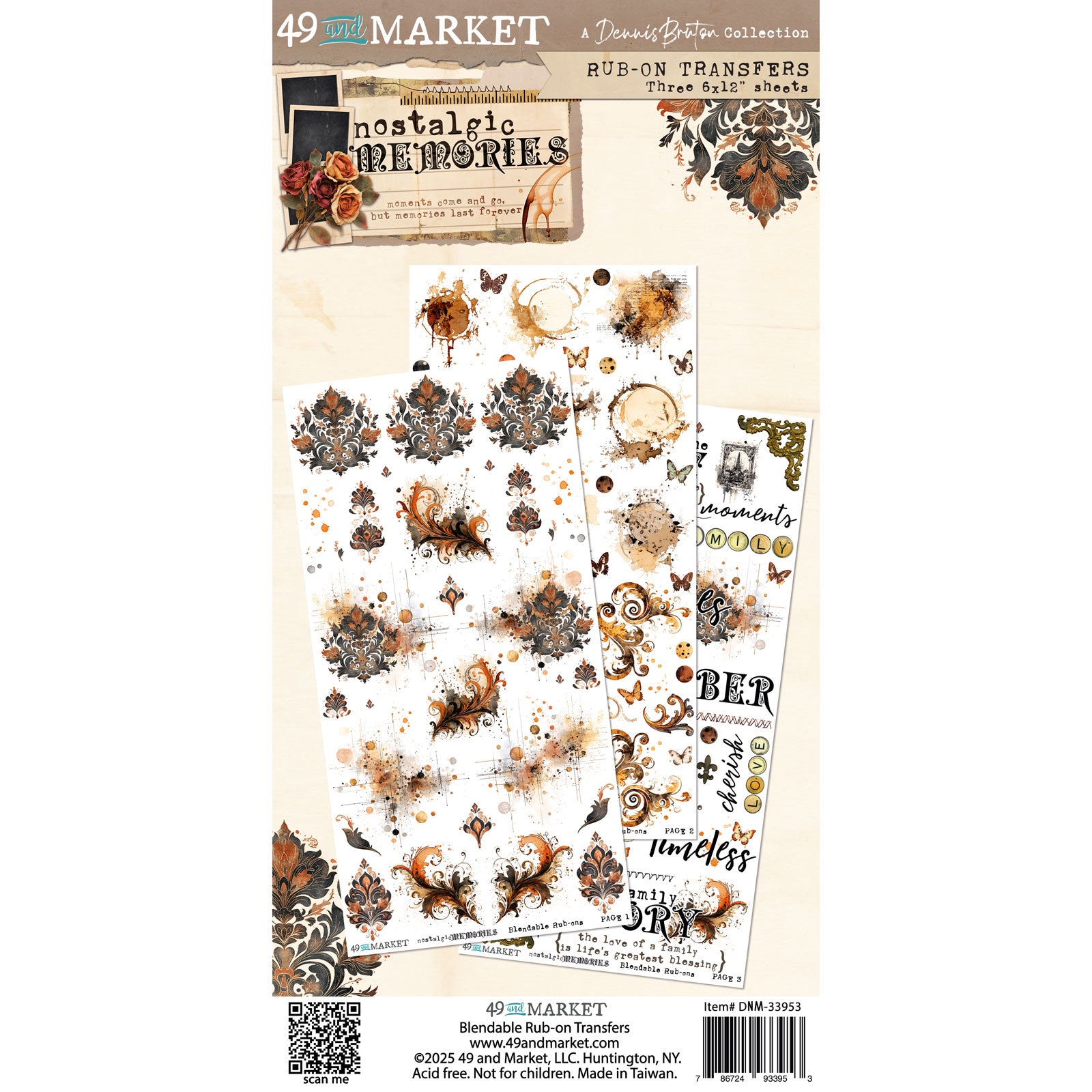 49 and Market 6 x 12 Blendable Rub-On Transfers - Nostalgic Memories (Dennis Bruton)