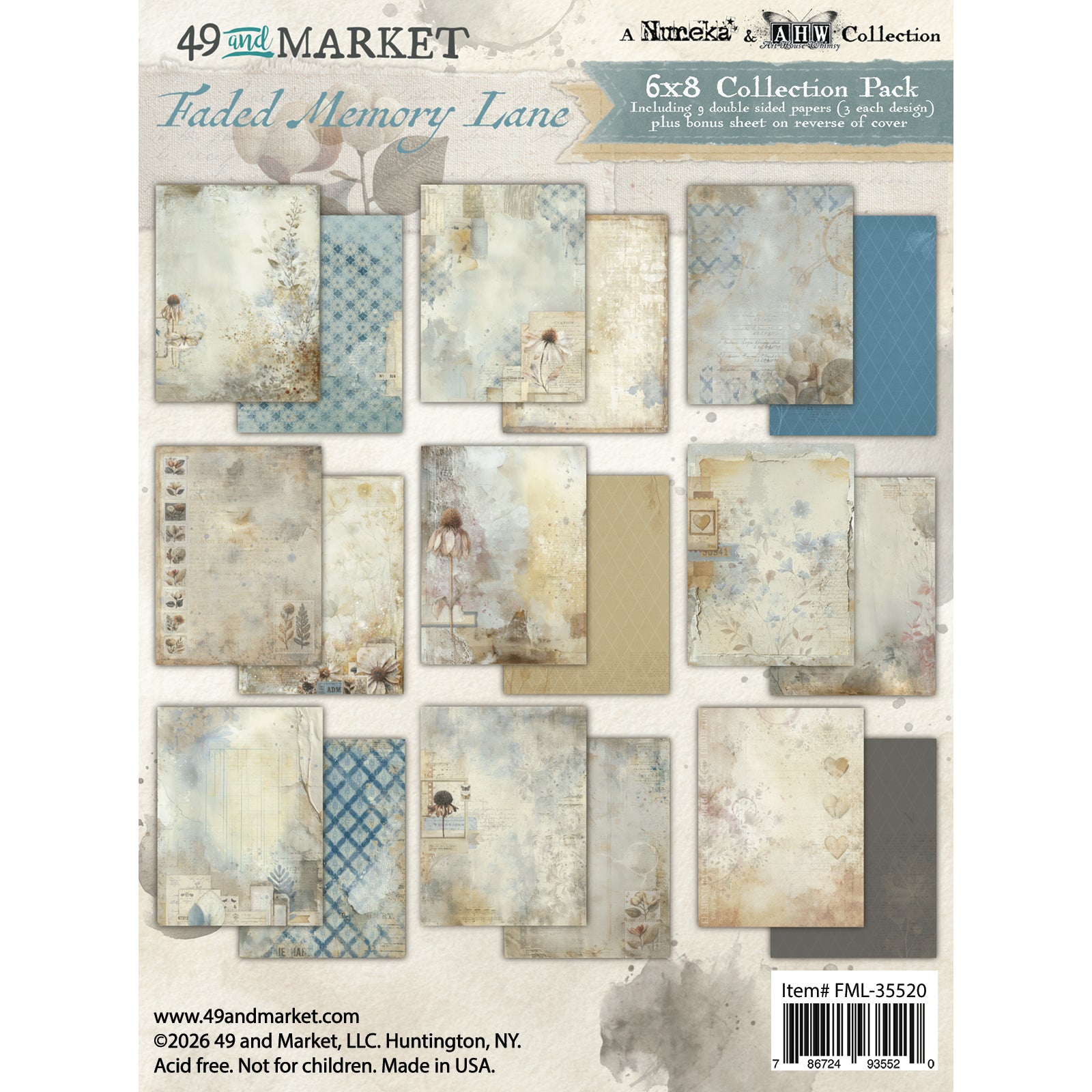 49 and Market 6 x 8 Collection Pack - Faded Memory Lane