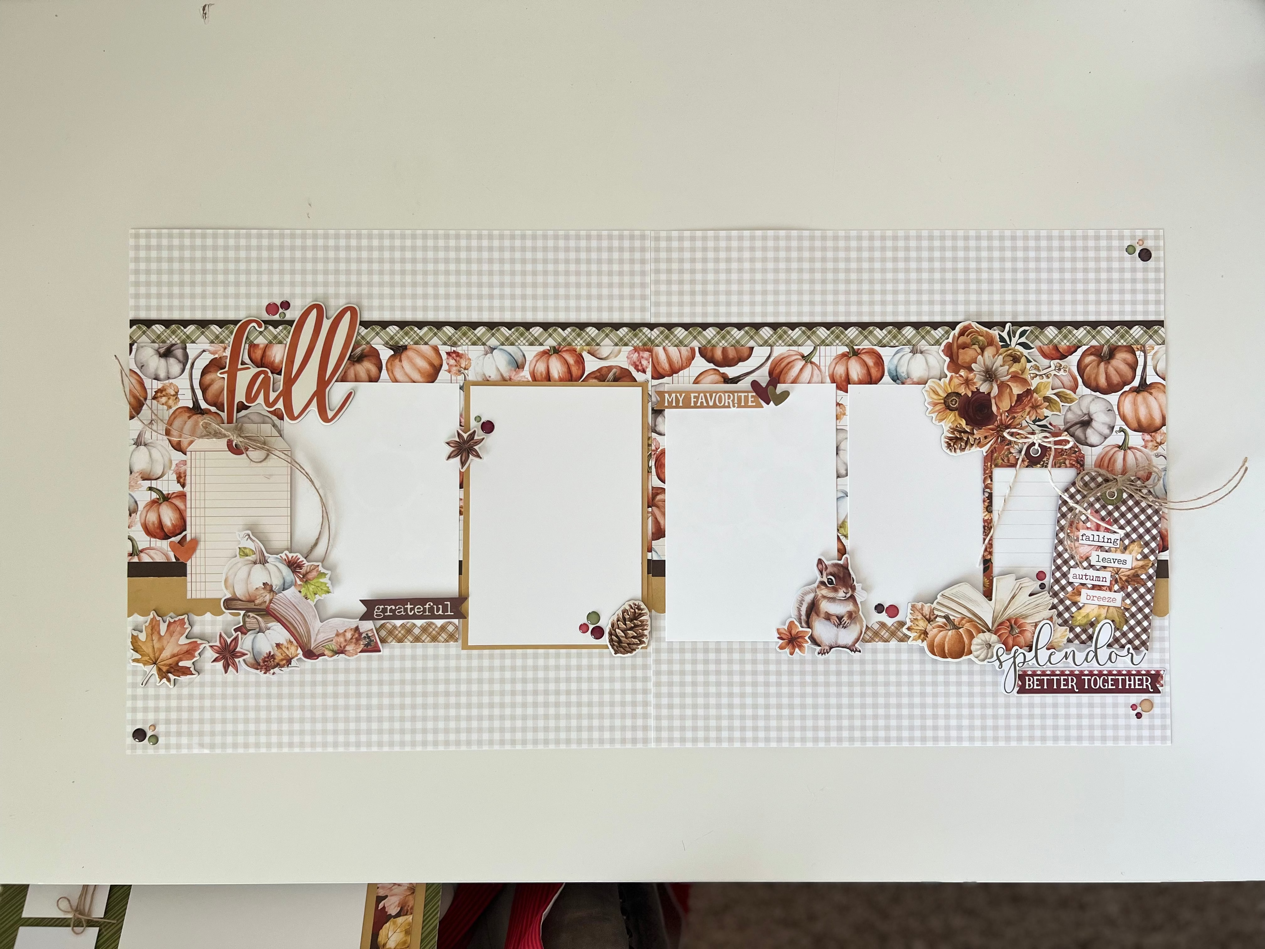 Decorative paper with pre-cut shapes and patterns on a white background
