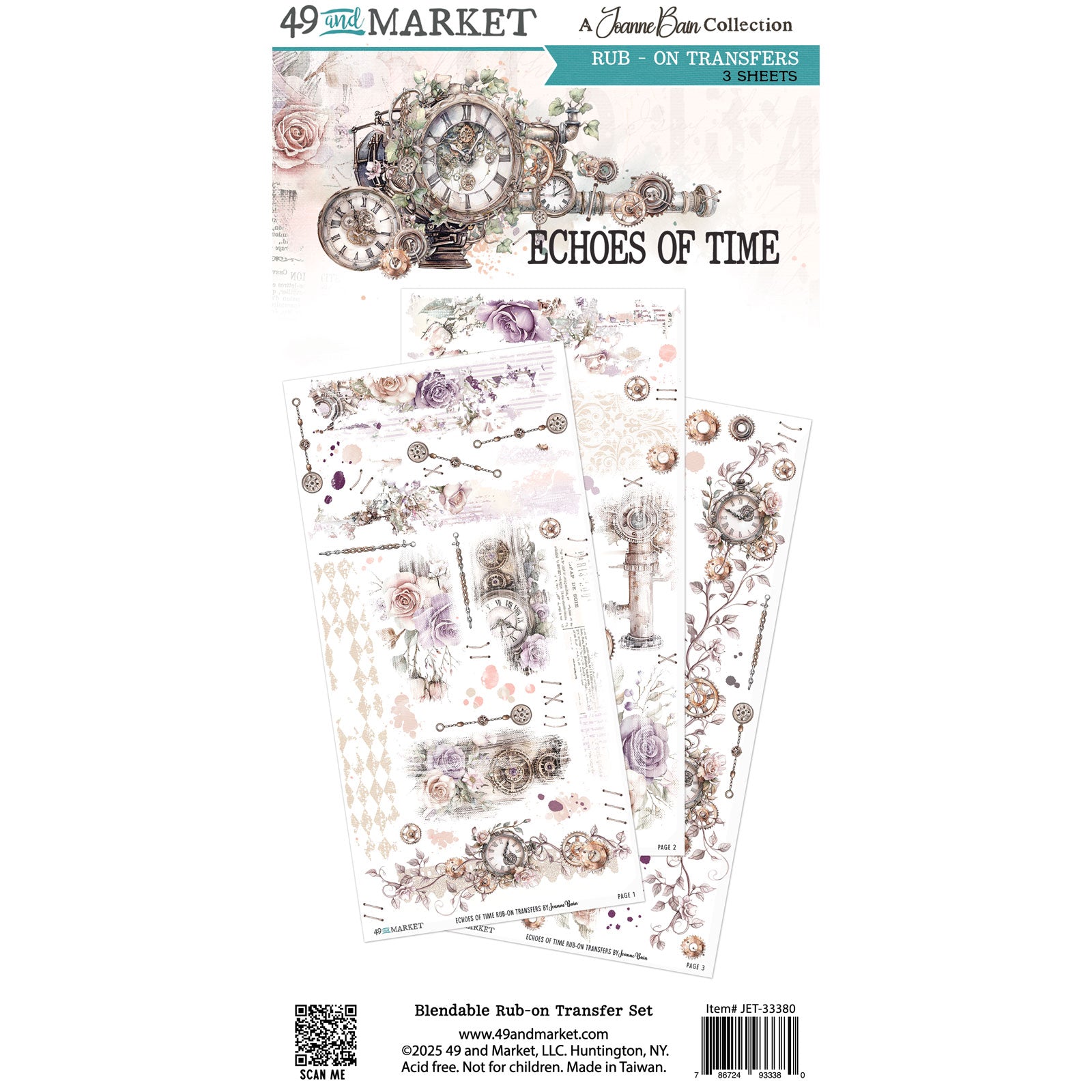 Irresistible Times 6x12 Rub-on Transfer Set