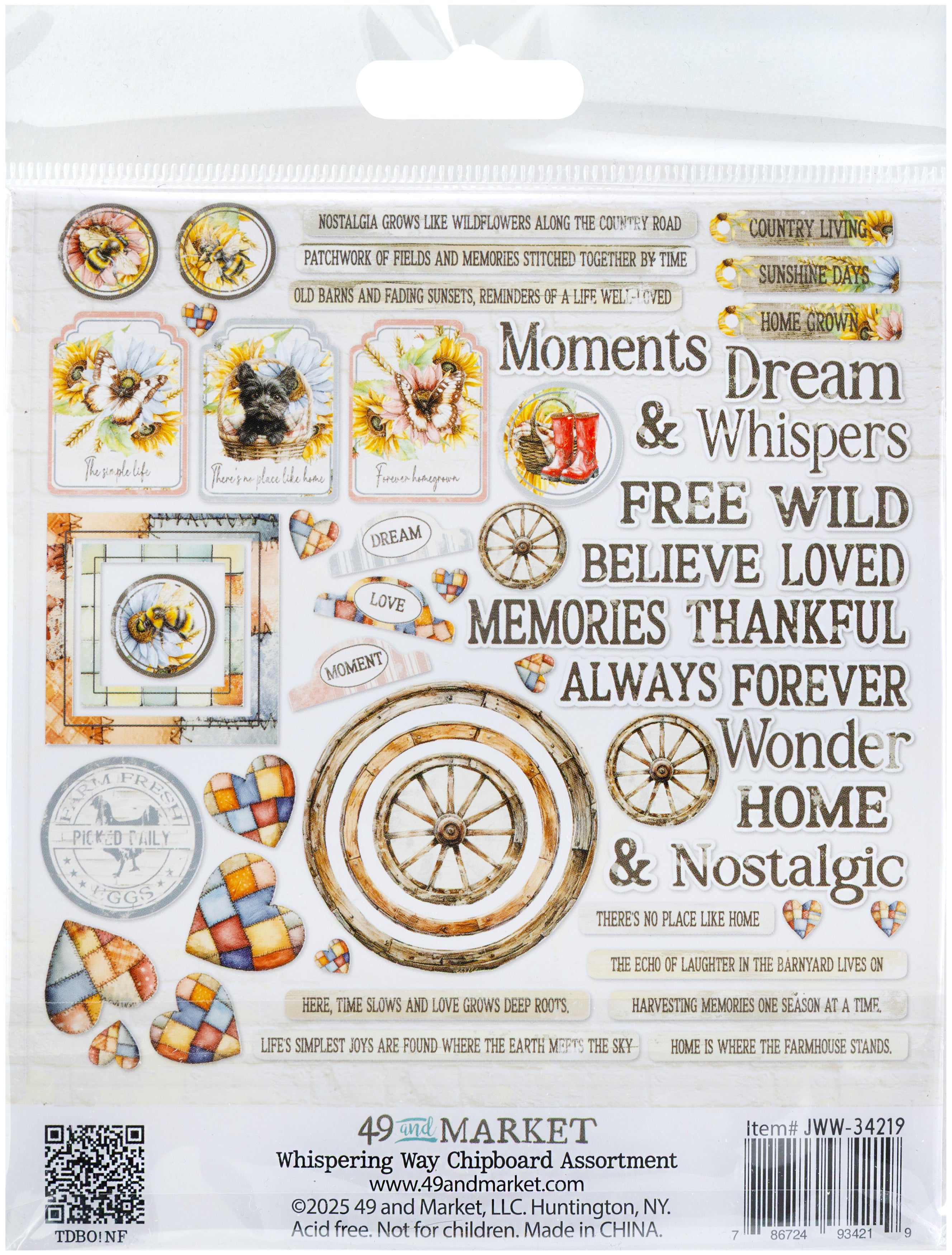 49 and Market Chipboard Assortment - Whispering Way (Joanne Bain)
