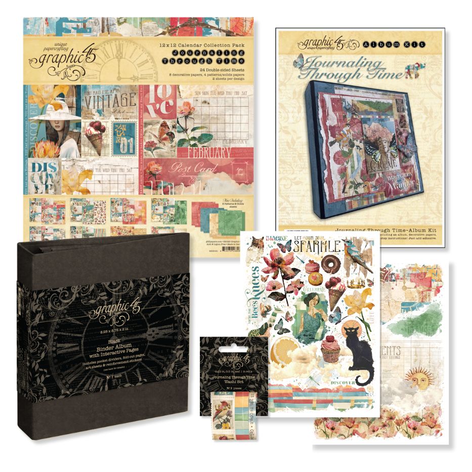 Graphic 45 Class Series Journaling Through Time Album Kit