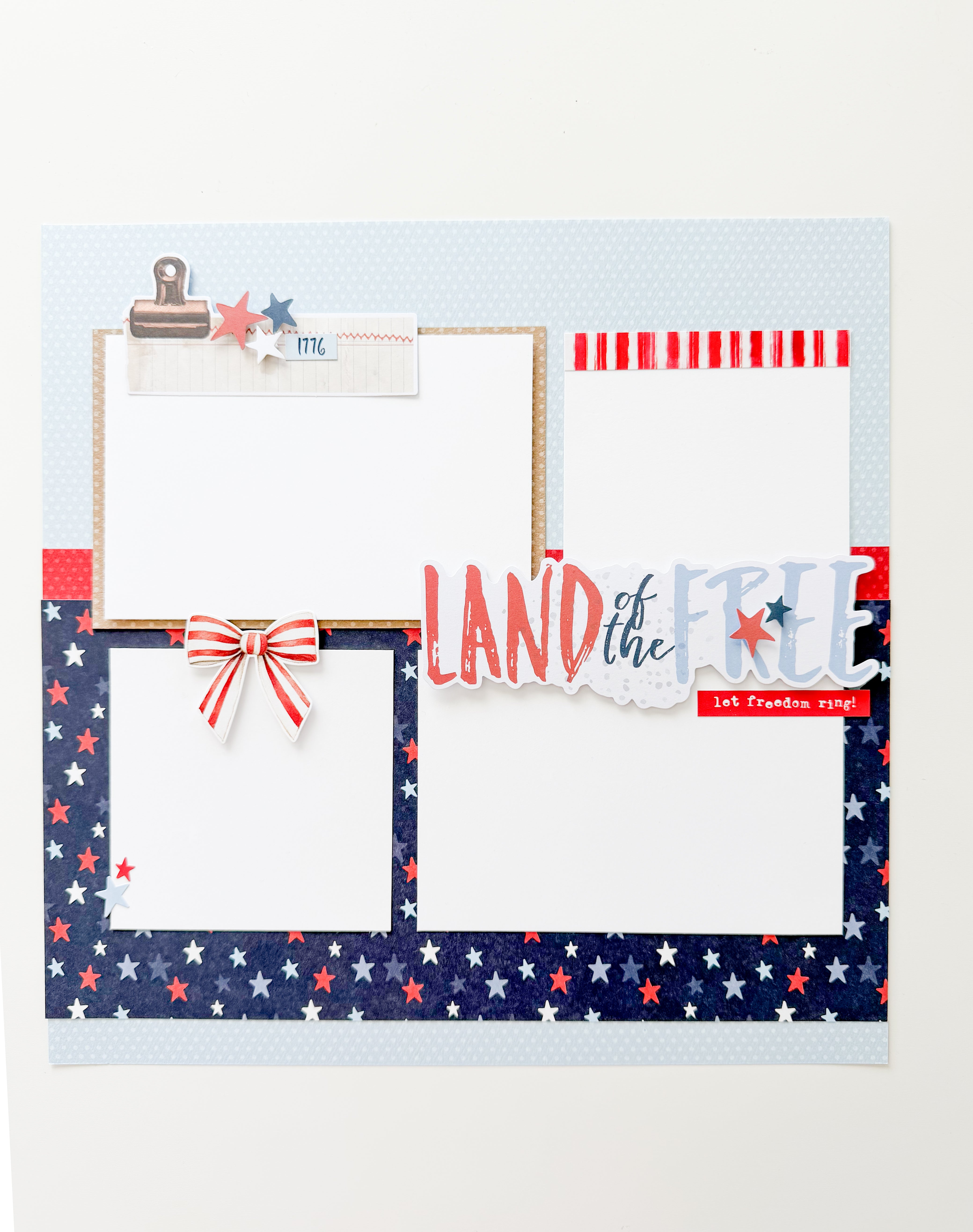 SIMPLE STORIES Land of the Free Layouts PAGE KIT