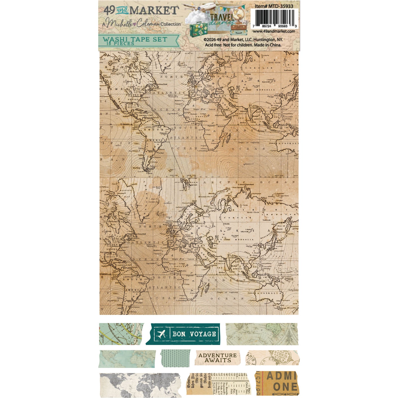 49 and Market Washi Sheets - Travel Diaries