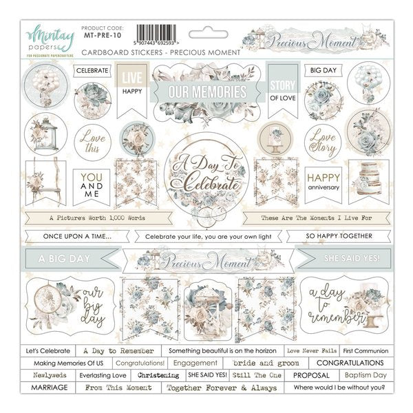 Precious Moment 12x12 Cardboard Stickers by Mintay Papers