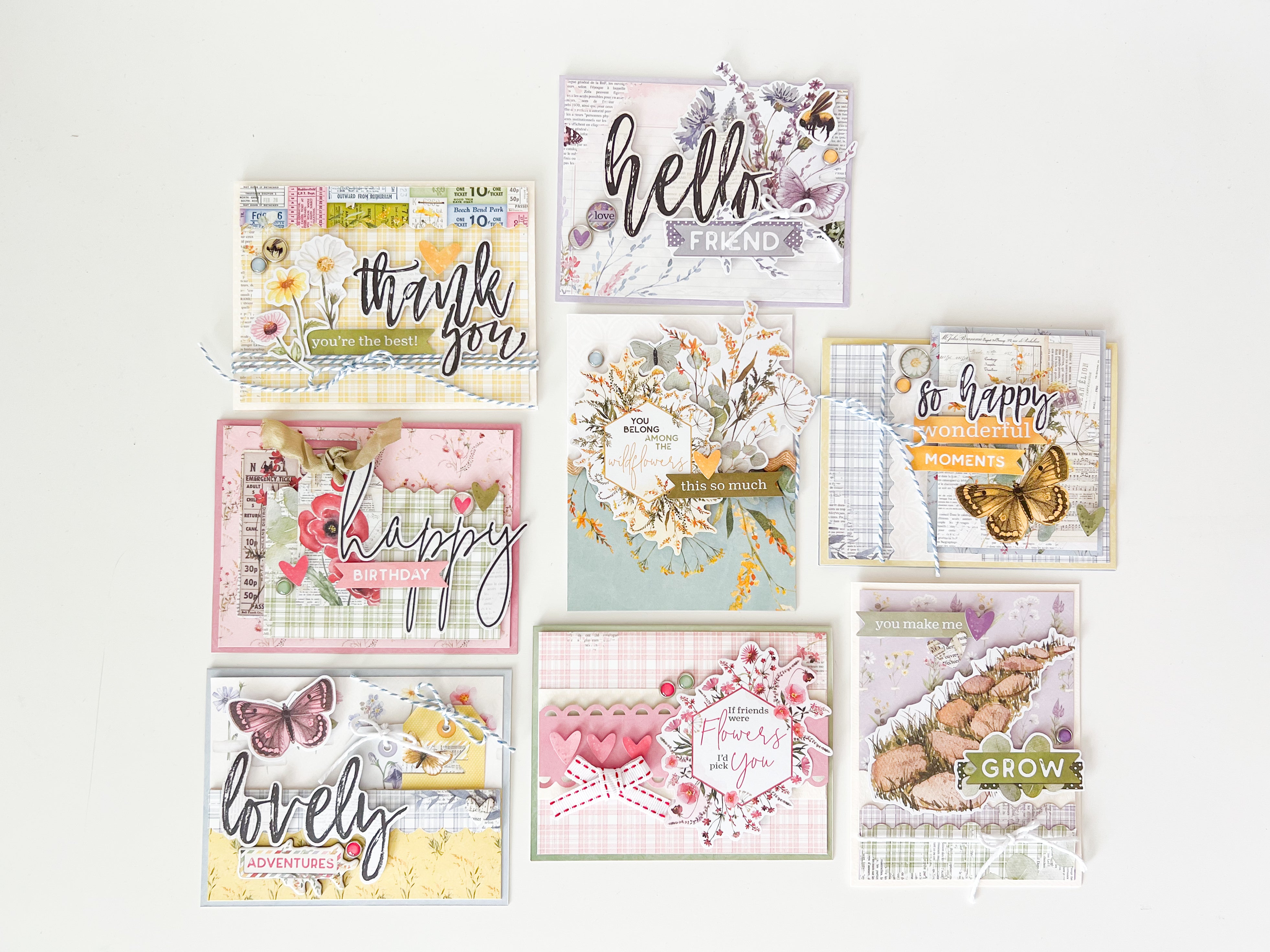 Simple Vintage Meadow Flowers Card Kit
