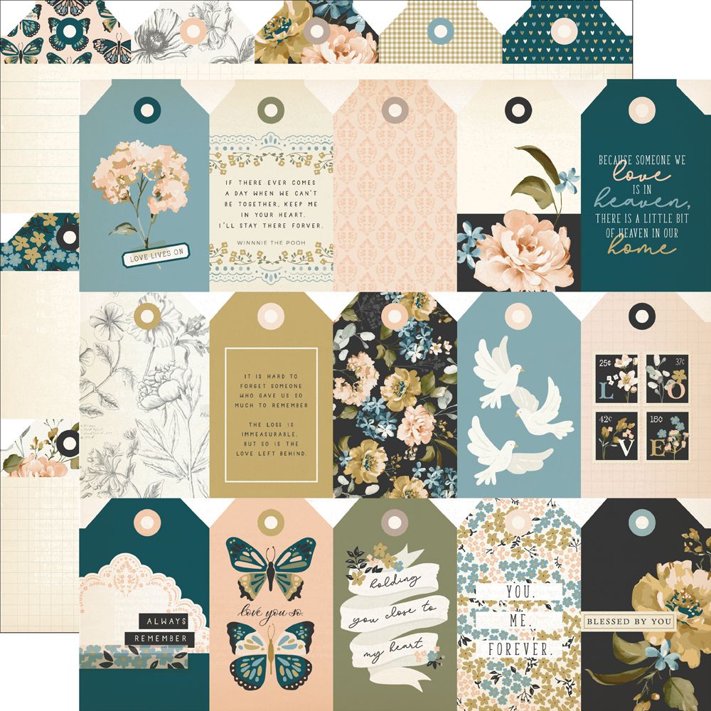 Remember - 12x12 Double Side Cardstock - Tag Elements