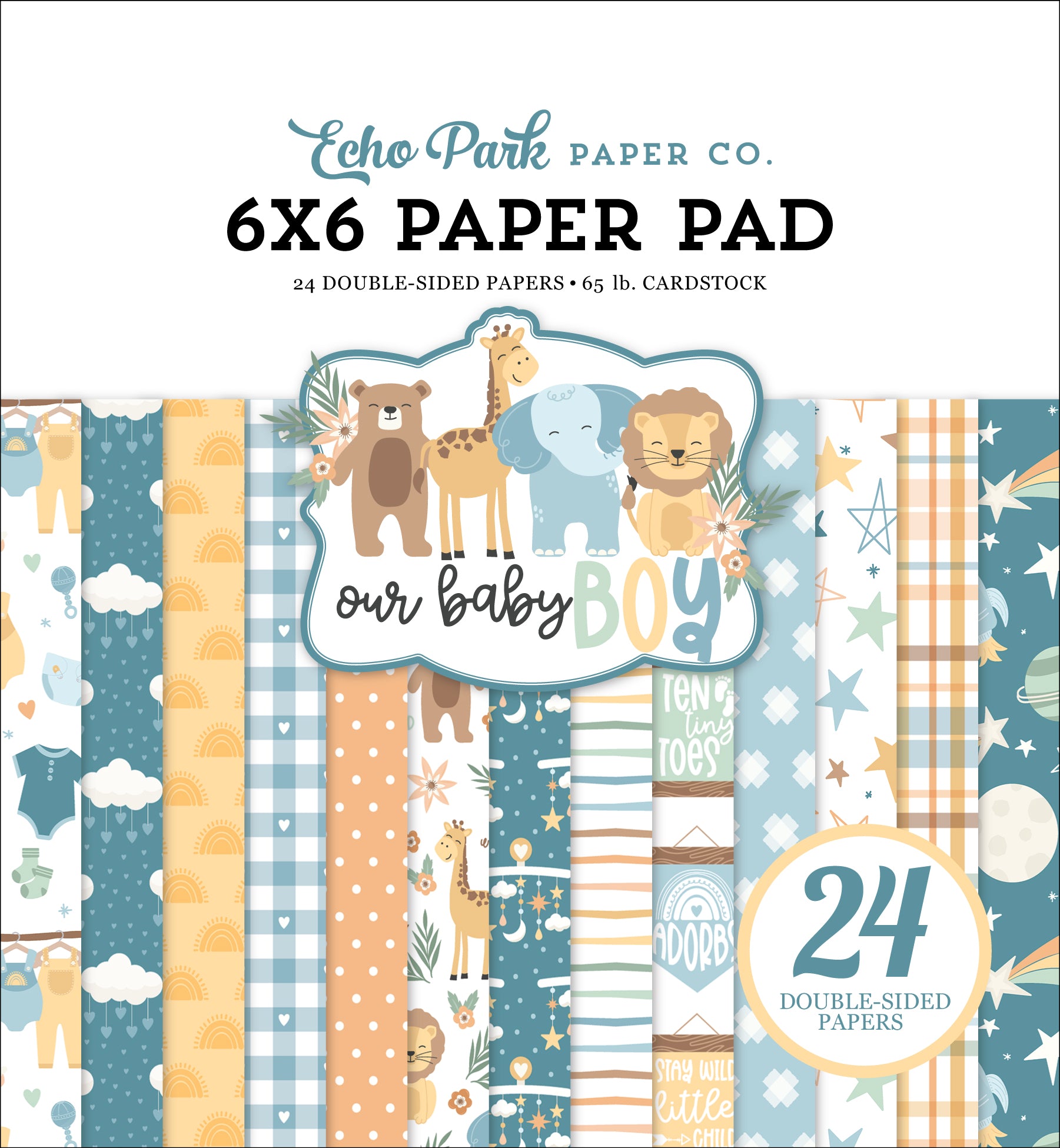 HELLO BABY BOY 6X6 PAPER PAD by ECHO PARK