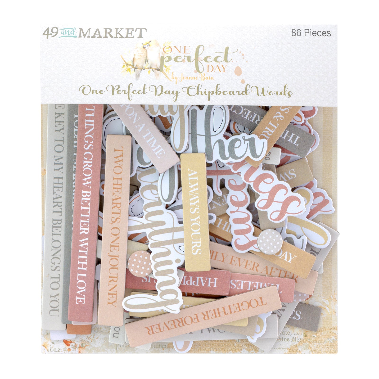 One Perfect Day Words Chipboard Set