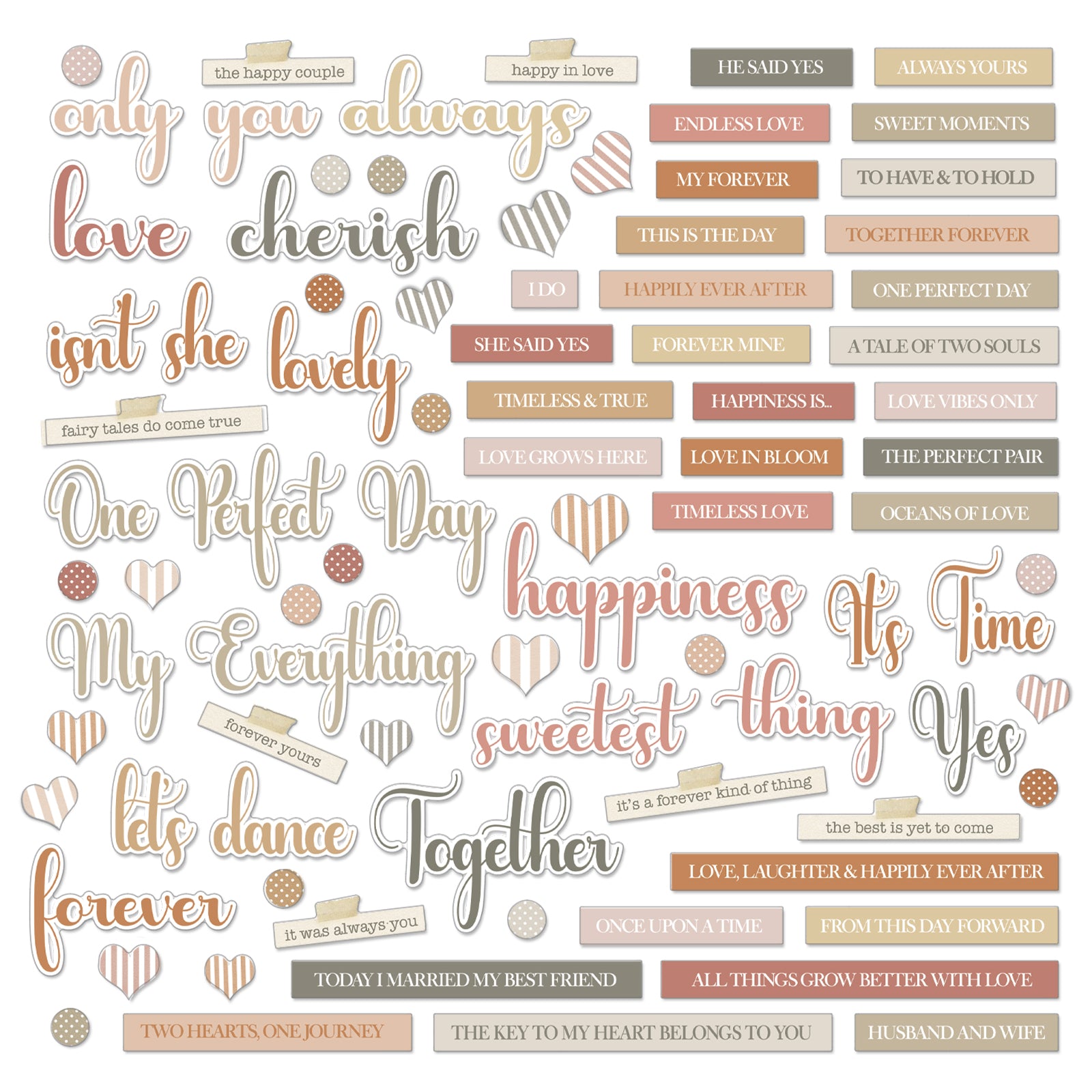 One Perfect Day Words Chipboard Set
