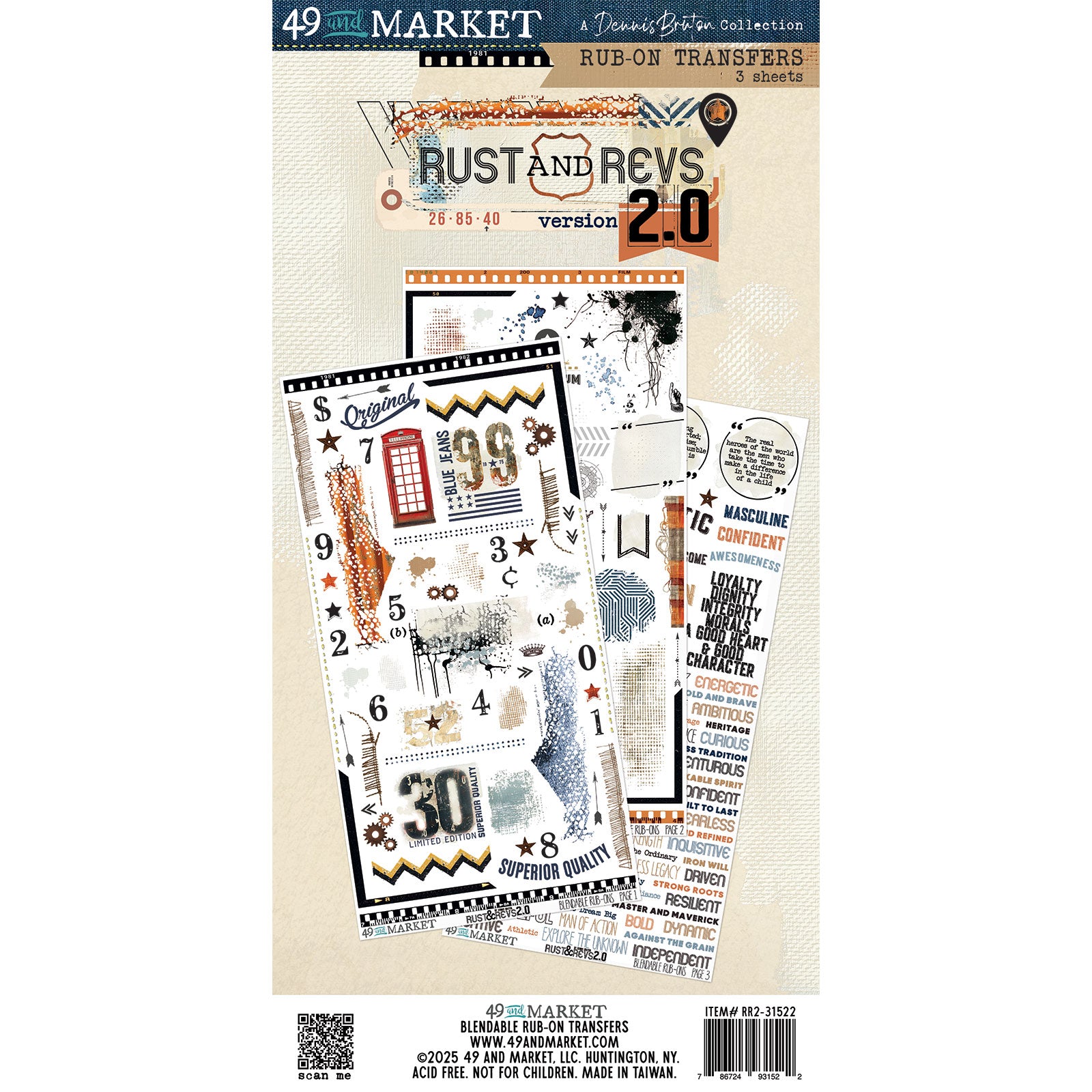 Rust & Revs 2.0 - Rub-On Transfer Set