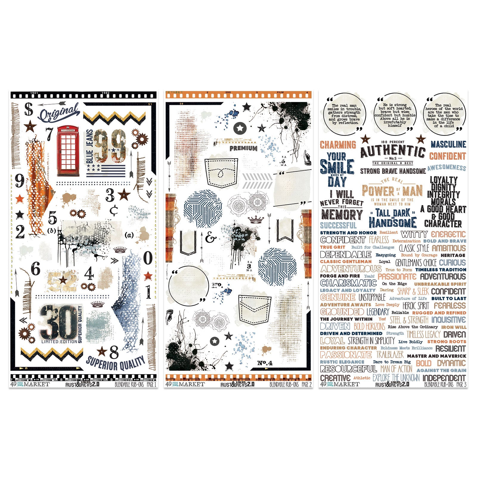 Rust & Revs 2.0 - Rub-On Transfer Set