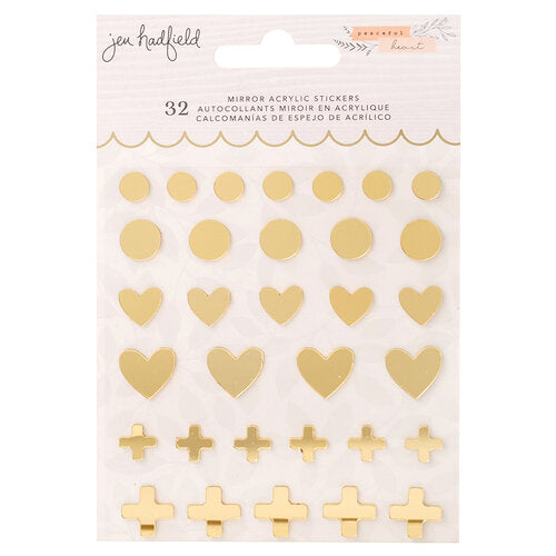 Jen Hadfield - Peaceful Heart Collection - Mirrored Acrylic Stickers - Gold Foil