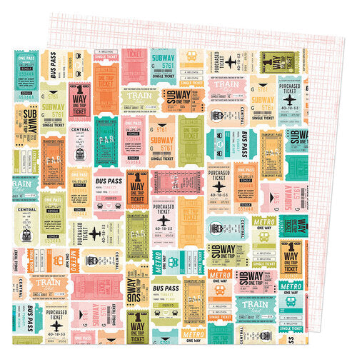 Where To Next Collection - 12 x 12 Double Sided Paper - One Way Ticket