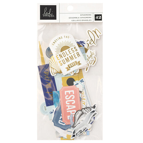 Set Sail Collection - Ephemera with Gold Foil Accents (42 pieces)