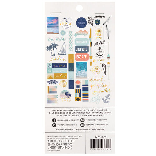 Set Sail Collection - Ephemera with Gold Foil Accents (42 pieces)