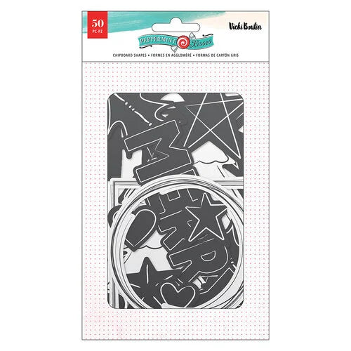 Peppermint Kisses Collection - Christmas - Embellishments - Mixed Chipboard Shapes