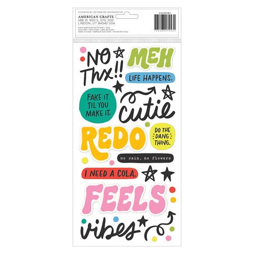 Whatevs Collection - Puffy Stickers - Phrase - Glossy Puffy