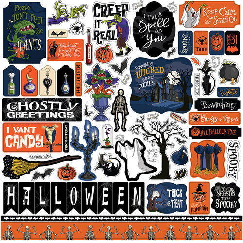 Hocus Pocus Collection - Halloween - 12 x 12 Cardstock Stickers