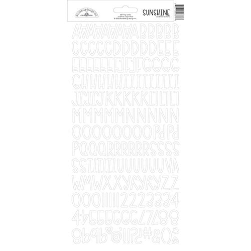 Doodlebug Design - Monochromatic Collection - Cardstock Stickers - Lily White Sunshine