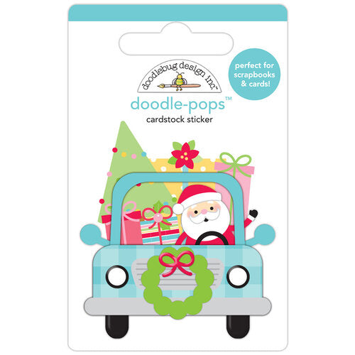 Doodle-Pops 3D Cardstock Sticker - Here Comes Santa Claus