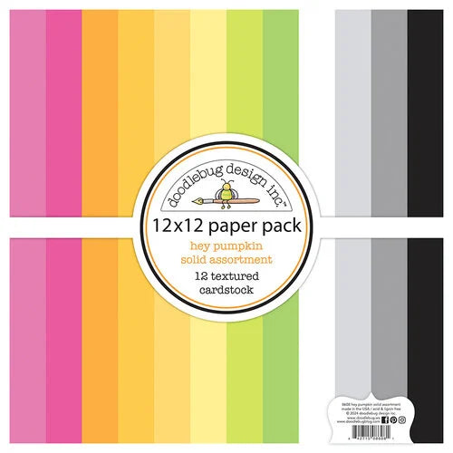 Hey Pumpkin Collection - 12 x 12 Paper Pack - Textured Cardstock Assortment