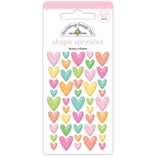 Doodlebug Shape Sprinkles - Hearts-A-Flutter