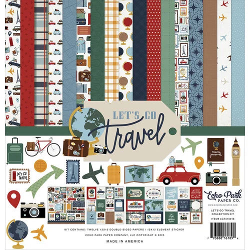 Let's Go Travel Collection 12 x 12 Scrapbook Sticker Sheet by Echo Park  Paper