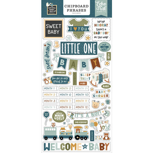 Special Delivery Baby Boy Collection - Chipboard Phrases