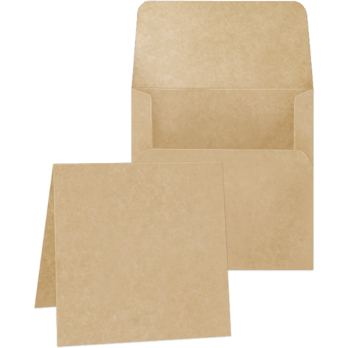 Graphic 45 - 5.25 x 5.25 Square Cards with Envelopes - Kraft