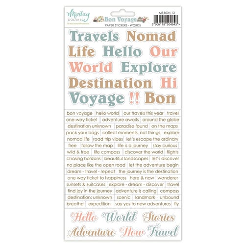 Bon Voyage Paper Stickers - Words