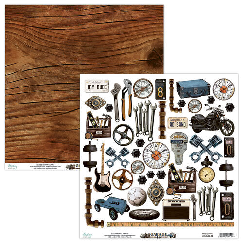Garage Collection - 12 x 12 Double Sided Paper - Elements by Mintay Papers