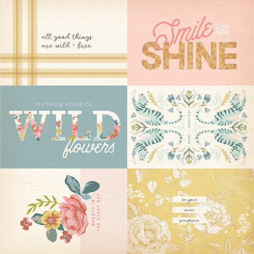 Wildflower Collection - 12 x 12 Double Sided Paper - 4 x 6 Elements