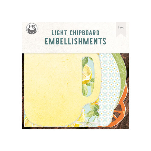 Fresh Lemonade Collection - Light Chipboard Embellishments - Album Base With Papers - Mix And Match