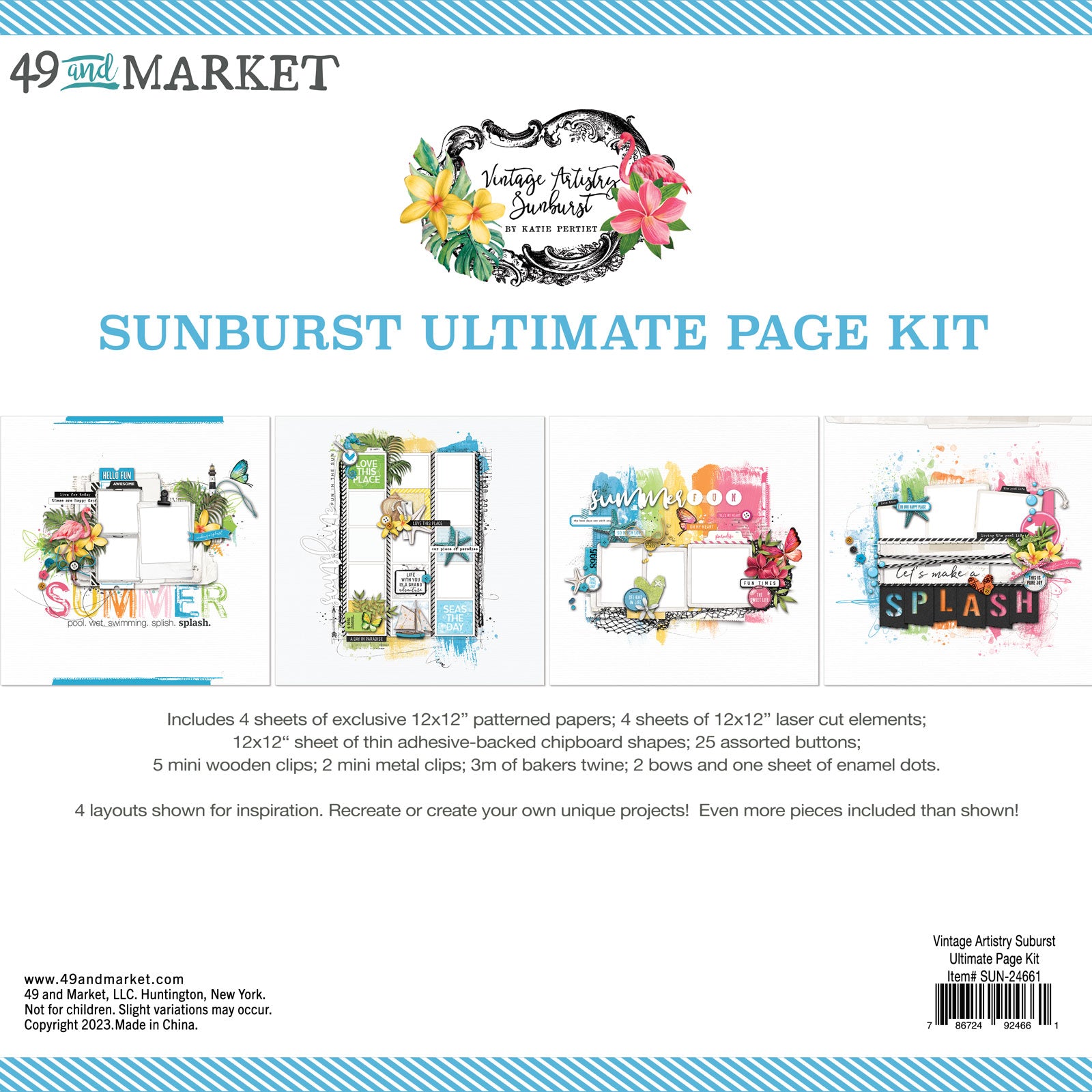 49 & Market Vintage Artistry Sunburst 12 x 12 Paper Defining Summer
