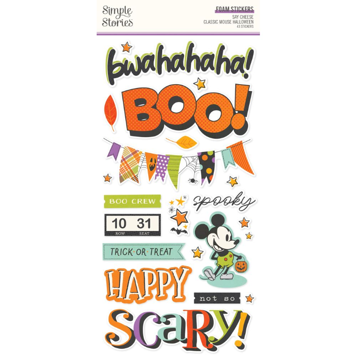 Simple Stories Say Cheese Classic Mouse Halloween Foam Stickers **PRE-ORDER**