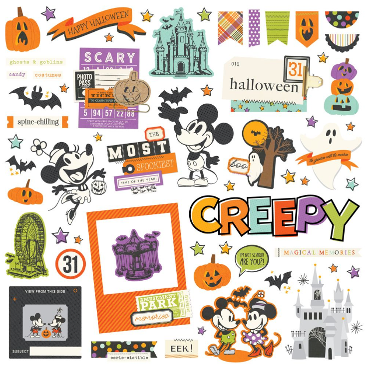 Simple Stories Say Cheese Classic Mouse Halloween Chipboard Pieces **PRE-ORDER**