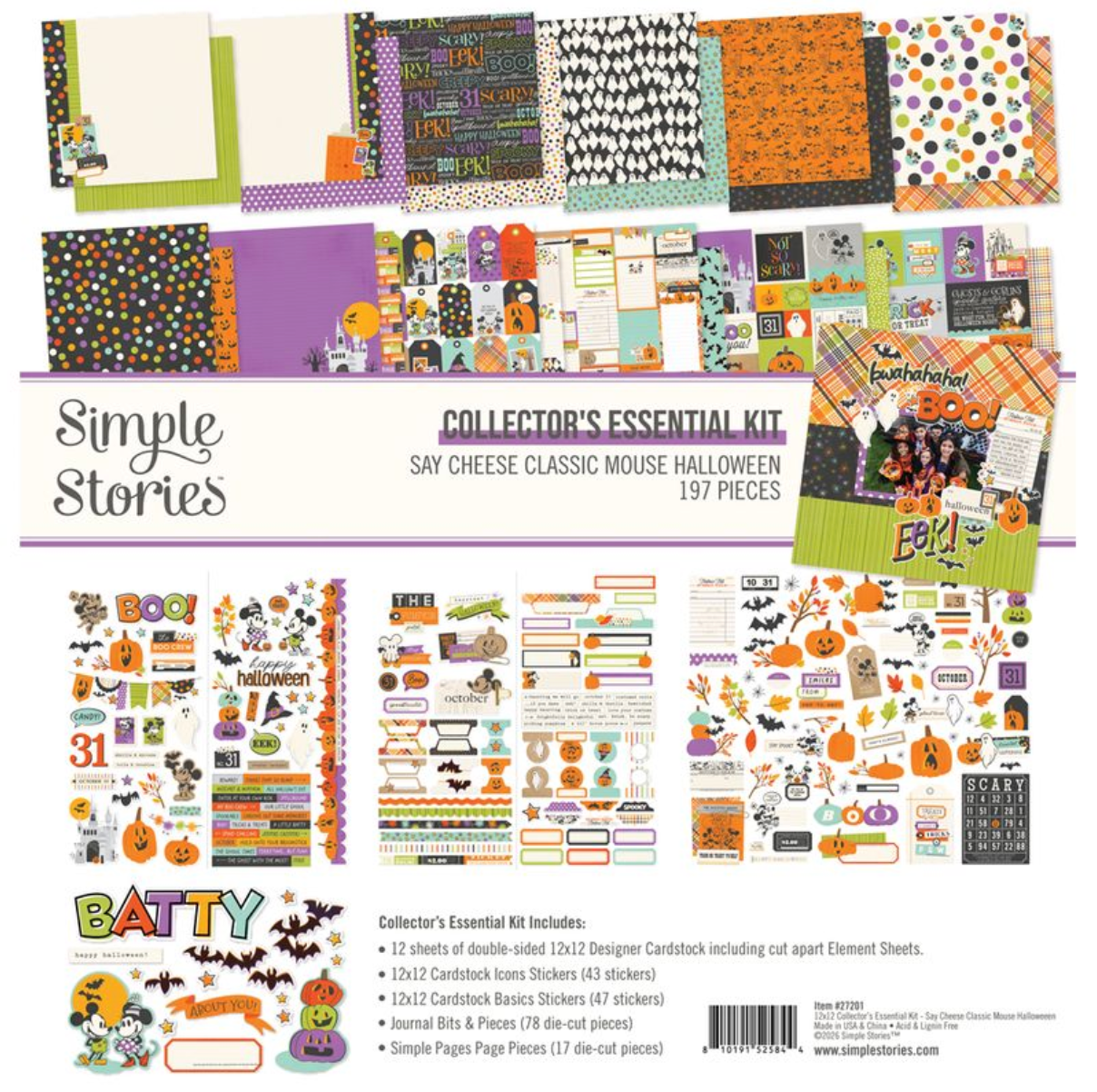 Simple Stories Say Cheese Classic Mouse Halloween Collector's Essential Kit **PRE-ORDER**