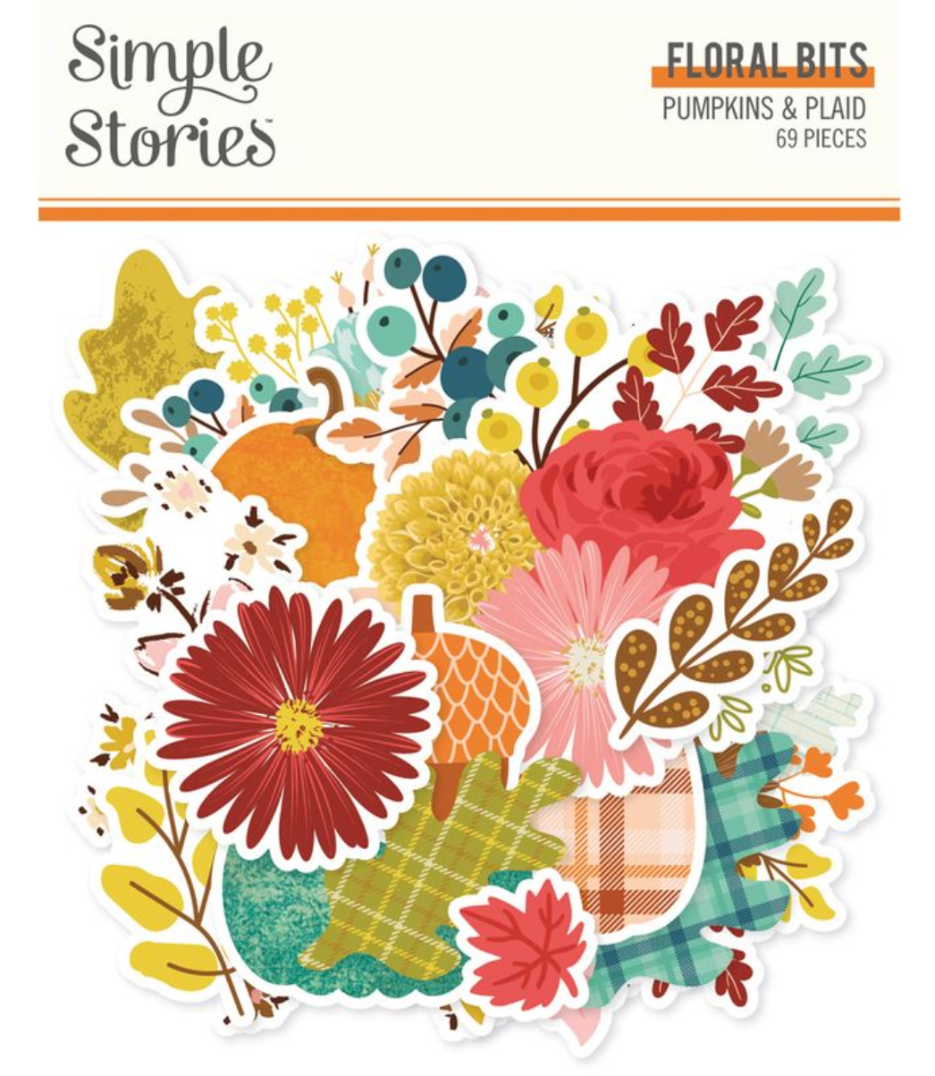 Simple StoriesPumpkins and Plaid Floral Bits & Pieces **PRE-ORDER**