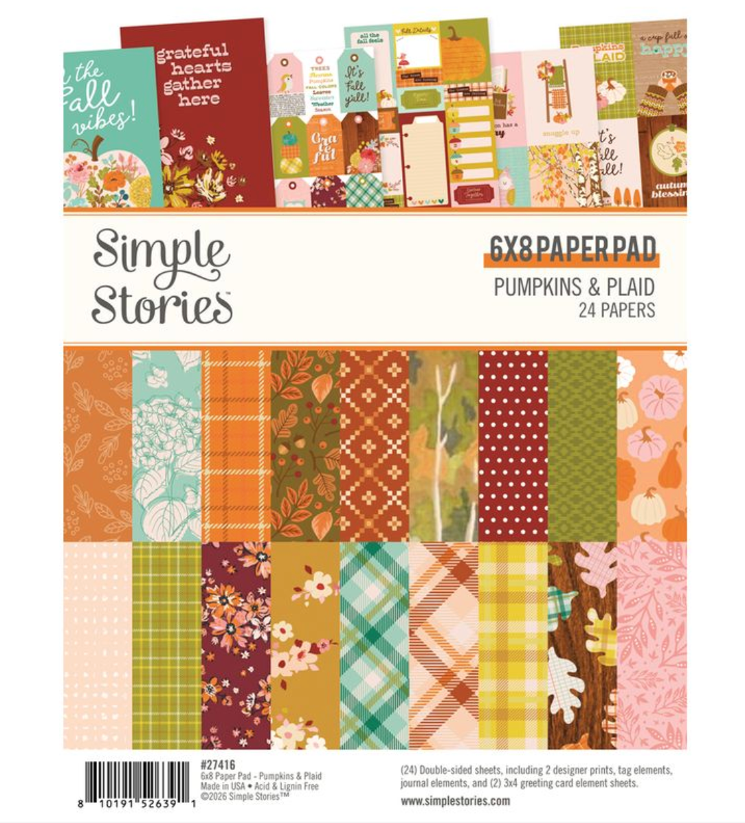 Simple StoriesPumpkins and Plaid 6x8 Pad **PRE-ORDER**