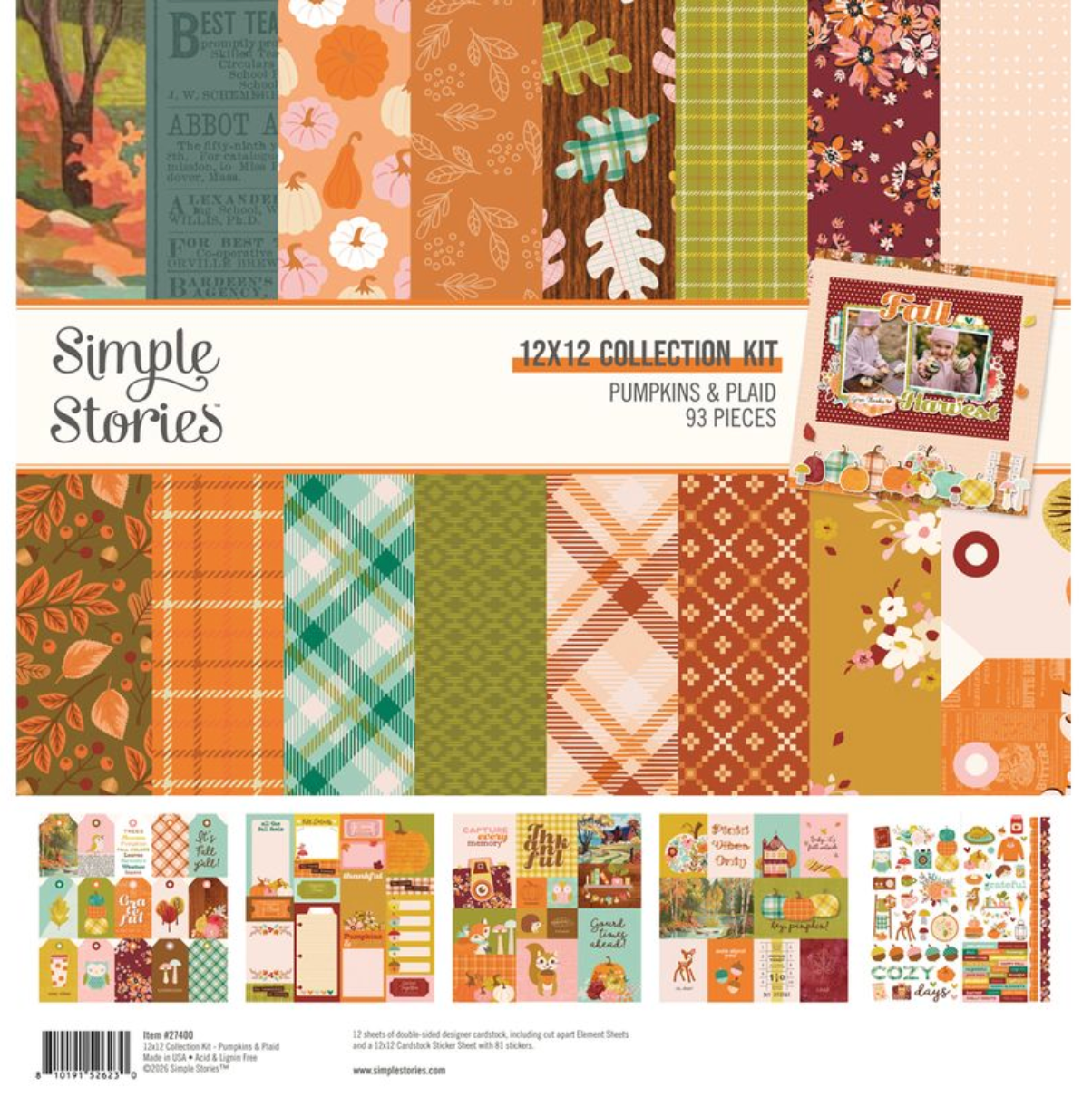 Simple StoriesPumpkins and Plaid Collection Kit **PRE-ORDER**