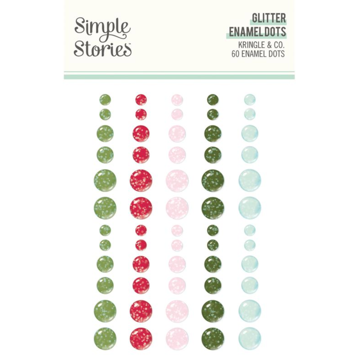 Simple Stories Kringle and Co Glitter Enamel Dots **PRE-ORDER**