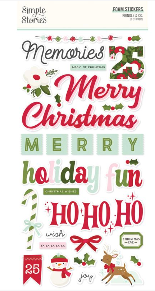 Simple Stories Kringle and Co Foam Stickers **PRE-ORDER**